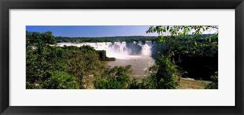 Framed Floodwaters cascading into the river at Iguacu Falls, Brazil Print