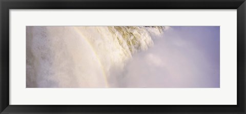 Framed Mist rising from Iguacu Falls, Brazil Print