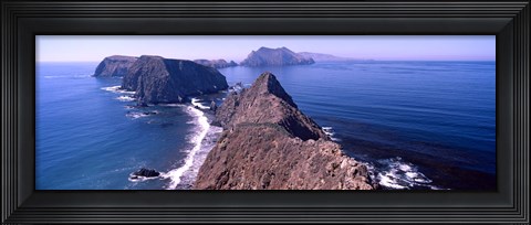 Framed Islands in the ocean, Anacapa Island, Santa Cruz Island, California, USA Print