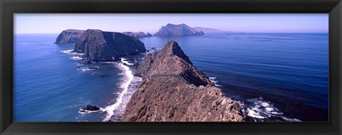 Framed Islands in the ocean, Anacapa Island, Santa Cruz Island, California, USA Print