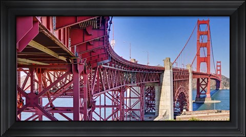 Framed High dynamic range panorama showing structural supports for the bridge, Golden Gate Bridge, San Francisco, California, USA Print