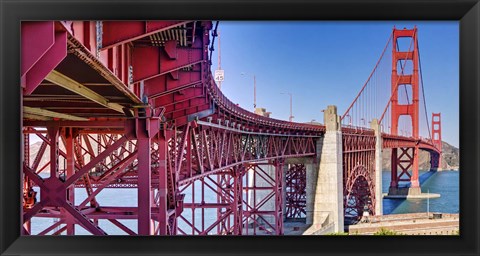 Framed High dynamic range panorama showing structural supports for the bridge, Golden Gate Bridge, San Francisco, California, USA Print