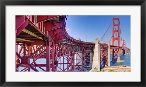 Framed High dynamic range panorama showing structural supports for the bridge, Golden Gate Bridge, San Francisco, California, USA Print