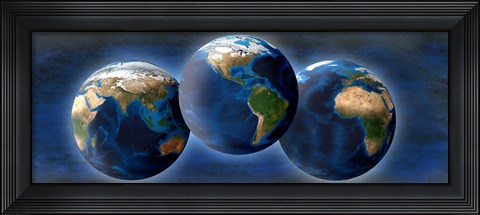 Framed Three earths Print