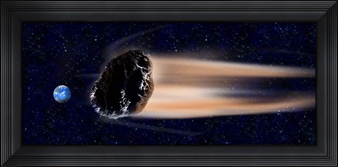 Framed Meteor coming at earth Print