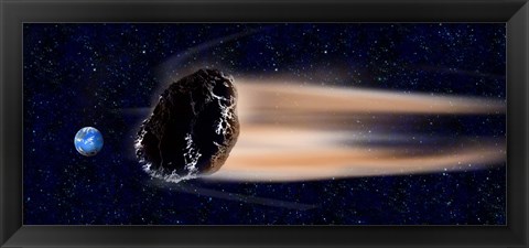 Framed Meteor coming at earth Print