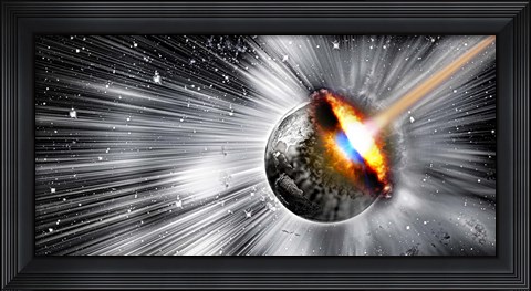 Framed Earth hit by comet Print