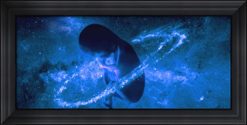 Framed Baby in universe Print