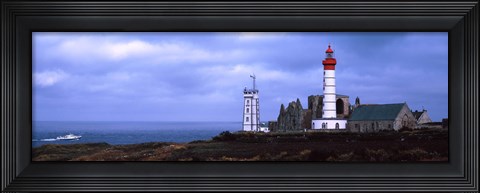Framed Lighthouse on the coast, Saint Mathieu Lighthouse, Finistere, Brittany, France Print
