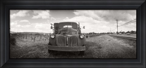 Framed Old truck in a field, Napa Valley, California, USA Print
