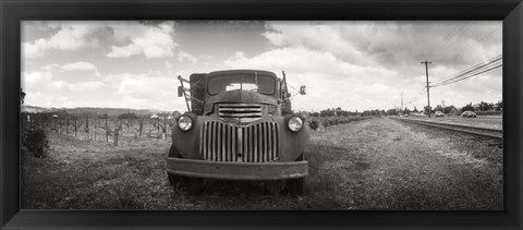 Framed Old truck in a field, Napa Valley, California, USA Print