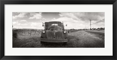 Framed Old truck in a field, Napa Valley, California, USA Print