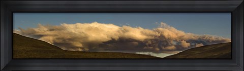 Framed Clouds over a hill Print