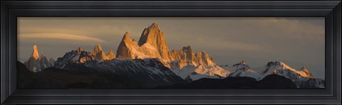 Framed Mountains at sunset, Mt Fitzroy, Cerro Torre, Argentine Glaciers National Park, Argentina Print