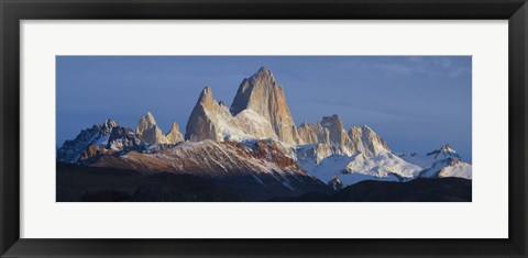 Framed Low angle view of mountains, Mt Fitzroy, Argentine Glaciers National Park, Argentina Print