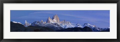 Framed Low angle view of mountains, Mt Fitzroy, Cerro Torre, Argentine Glaciers National Park, Argentina Print