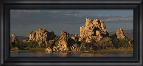 Framed Tufa formations at Mono Lake, California Print