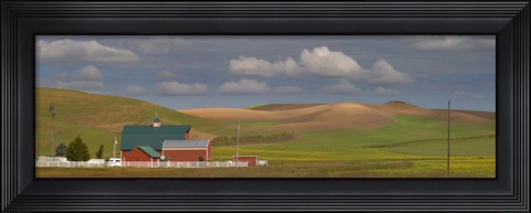 Framed Barn and fields, Palouse, Colfax, Washington State, USA Print