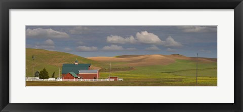 Framed Barn and fields, Palouse, Colfax, Washington State, USA Print