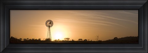 Framed Windmill at sunrise Print