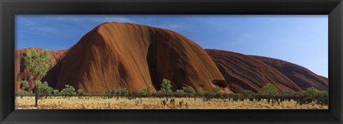 Framed Sandstone rock formations, Uluru, Northern Territory, Australia Print