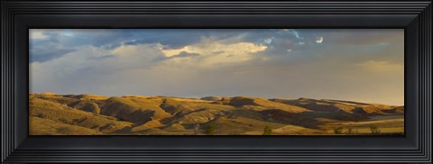 Framed Ranchland in late afternoon, Wyoming, USA Print