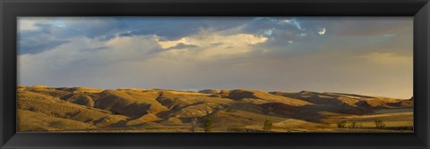 Framed Ranchland in late afternoon, Wyoming, USA Print