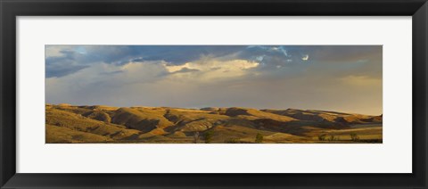 Framed Ranchland in late afternoon, Wyoming, USA Print