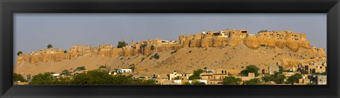 Framed Low angle view of a fort on hill, Jaisalmer Fort, Jaisalmer, Rajasthan, India Print