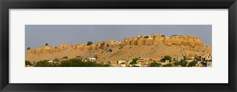 Framed Low angle view of a fort on hill, Jaisalmer Fort, Jaisalmer, Rajasthan, India Print