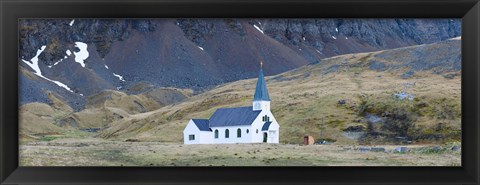 Framed Old whalers church, Grytviken, South Georgia Island Print