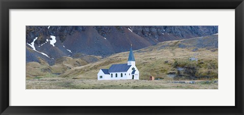 Framed Old whalers church, Grytviken, South Georgia Island Print