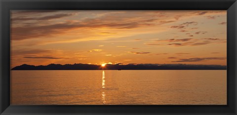 Framed Ocean at sunset, Inside Passage, Alaska, USA Print