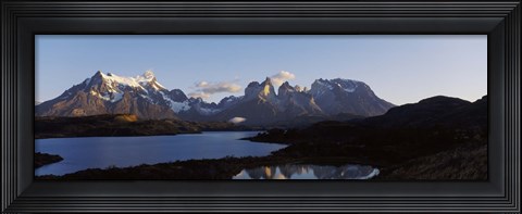 Framed Lake Pehoe in Torres Del Paine National Park, Patagonia, Chile Print