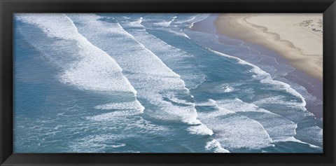 Framed Aerial view of surf on the beach, Pismo Beach, San Luis Obispo County, California, USA Print