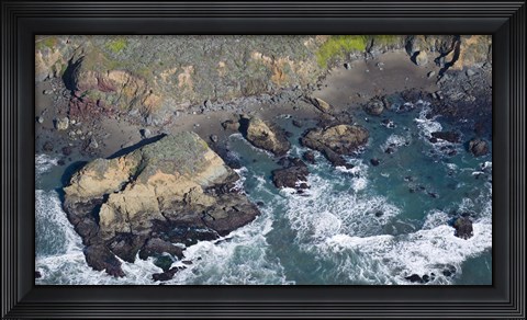 Framed Aerial view of a coast, San Luis Obispo County, California, USA Print