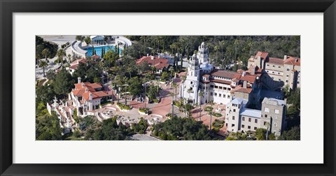 Framed Aerial view of a castle on a hill, Hearst Castle, San Simeon, San Luis Obispo County, California, USA Print