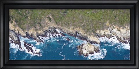 Framed Aerial view of a coast, Big Sur, Monterey County, California Print