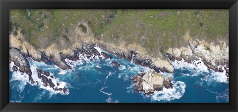 Framed Aerial view of a coast, Big Sur, Monterey County, California Print