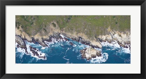 Framed Aerial view of a coast, Big Sur, Monterey County, California Print
