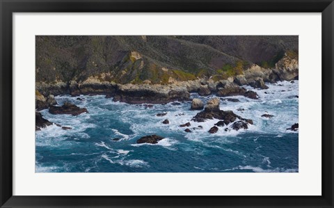 Framed Rock formations on the coast, Garrapata State Beach, Big Sur, Monterey County, California, USA Print
