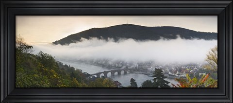 Framed City viewed from Philosopher&#39;s Way at morning, Heidelberg, Baden-Wurttemberg, Germany Print