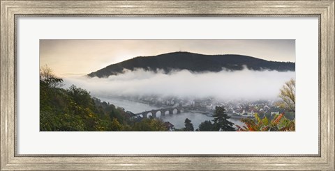 Framed City viewed from Philosopher&#39;s Way at morning, Heidelberg, Baden-Wurttemberg, Germany Print