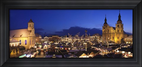Framed Christmas market lit up at night, Ludwigsburg, Baden-Wurttemberg, Germany Print