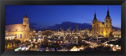 Framed Christmas market lit up at night, Ludwigsburg, Baden-Wurttemberg, Germany Print