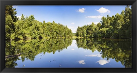 Framed Source of the Neckar River in the Schwenninger moss, Villingen-Schwenningen, Baden-Wurttemberg, Germany Print