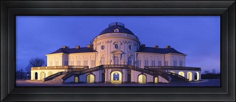 Framed Castle Solitude lit up at night, Stuttgart, Baden-Wurttemberg, Germany Print