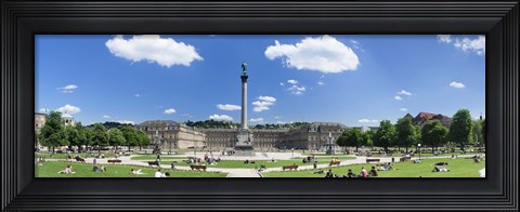 Framed Tourists at a town square, New Palace, Schlossplatz, Stuttgart, Baden-Wurttemberg, Germany Print