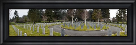 Framed Tombstones in a Veterans cemetery, Vancouver Island, British Columbia, Canada 2011 Print