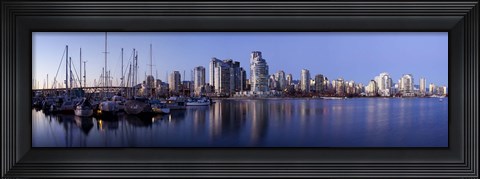 Framed Boats docked at a harbor, Yaletown, Vancouver Island, British Columbia, Canada 2011 Print